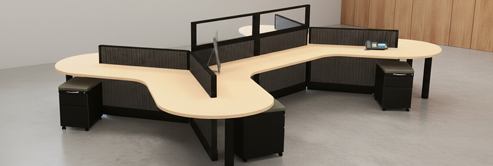 Geneva L Shaped Office Desks 90W x 72D - by cubicles.com